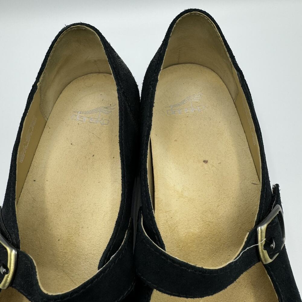 Dansko Mika Burnished Black Suede Leather Mary Janes Size 41 - Picture 6 of 7